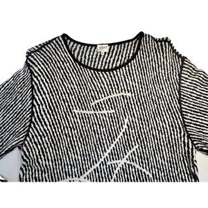 Vintage Armani Collezioni Graphic Knit Sweater XL Black White Made in Italy